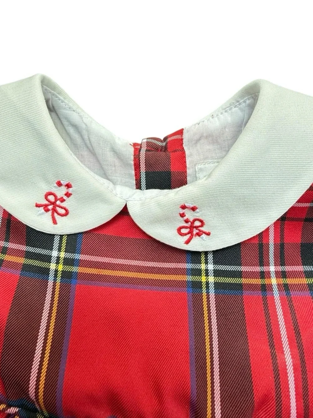 Edgehill Collection Dress Kids Red Plaid Candy Cane Bow Size 12M NWT
